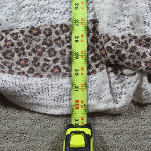 Tees2urdoor Size L/XL Cheetah Print Striped Open Front Cardigan - Picture 4 of 4